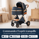 Poussette 3 en 1 Bleu Saphir