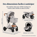 Poussette 3 en 1 Brume D'argent