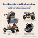 Poussette 3 en 1 Gris Cendré