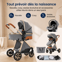 Poussette 3 en 1 Gris Cendré