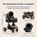 Poussette 3 en 1 Noir Obsidienne