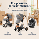 Poussette 3 en 1 Gris Cendré