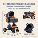 Poussette 3 en 1 Bleu Saphir