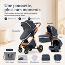 Poussette 3 en 1 Bleu Saphir