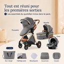 Poussette 3 en 1 Gris Cendré