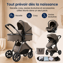 Poussette 3 en 1  Marron Mocha