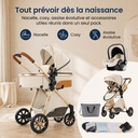 Poussette 3 en 1 Blanc Ivoire