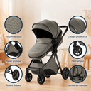 Poussette 3 en 1 Gris Graphite