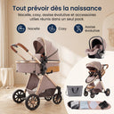Poussette 3 en 1 Beige Sable